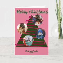 Cartão Pink & green Christmas tree