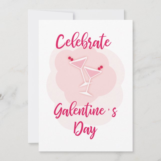 Cartão Pink Happy Galentines Day for Best Friend (Frente)