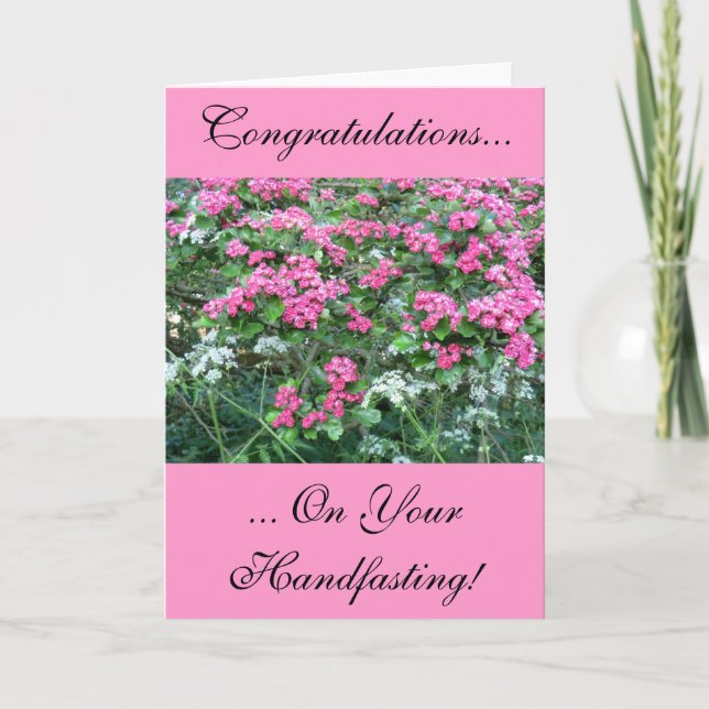 Cartão Pink Hawthorn Handfasting Card (Frente)