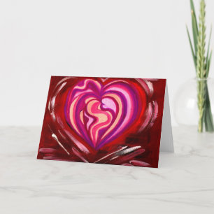 Cartão Pink Heart Abstract Greeting Card
