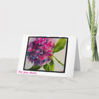 Cartão Pink hydrangea Mother's Day card