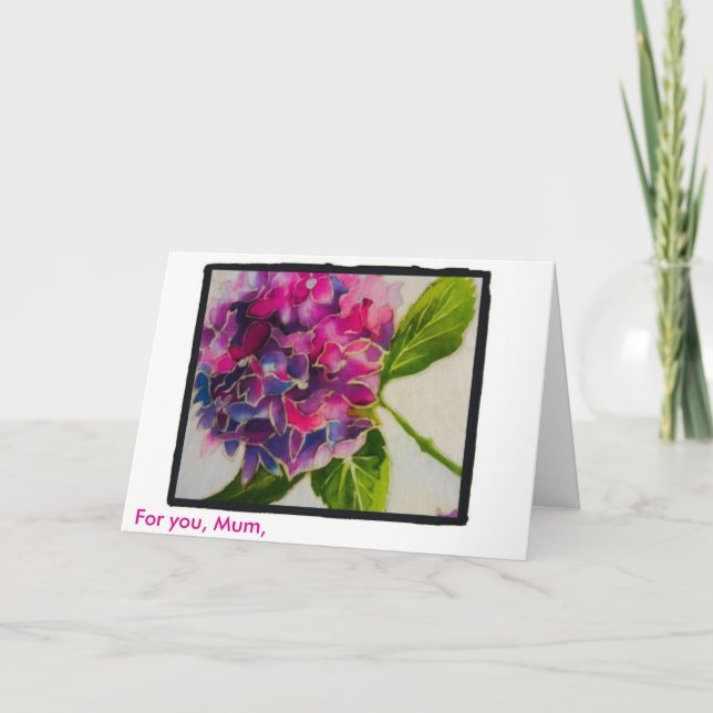 Cartão Pink hydrangea Mother's Day card (Frente)
