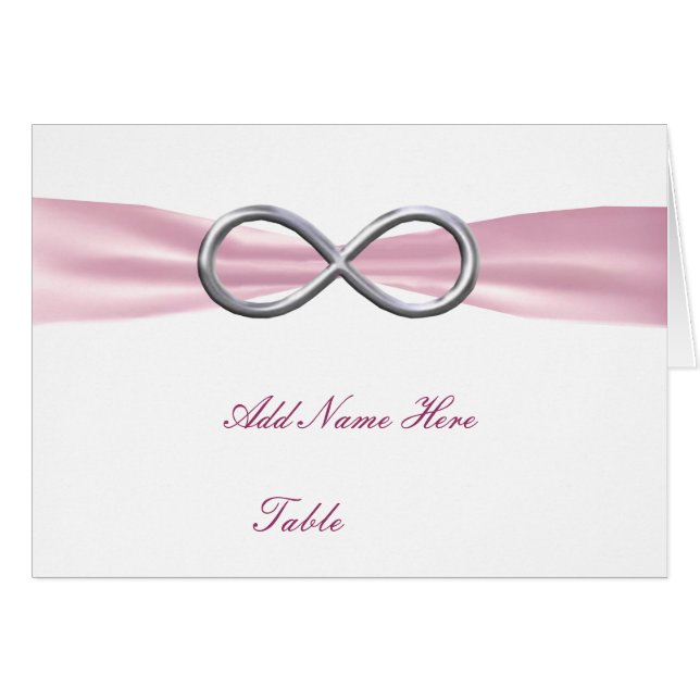 Cartão Pink Infinity Wedding Table Place Card (Frente horizontal)