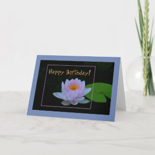 Cartão PINK lavanda AQUÁTICO/ FELIZ ANIVERSÁRIO/PERSONALI