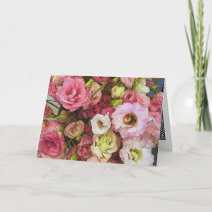 Cartão Pink Lisianthus Flowers