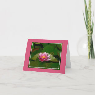 CARTÃO PINK LOTUS BLOSSOM WITH GOLD CENTER &WHITE "FRAME"