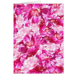 Cartão Pink & Magenta Peony Floral Pattern Blank