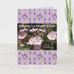 Cartão Pink Miracle of Love Floral Fllower art Card