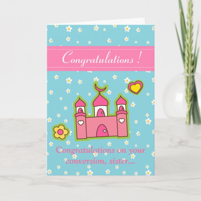 Cartão Pink Mosque Flowery Card (Frente)