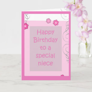 Cartão Pink Niece Daisy Birthday