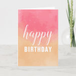 Cartão Pink Peach Watercolor Happy Birthday For Wife cute<br><div class="desc">Cute Birthday greeting card for wife with pink and peach abstract watercolor painting</div>