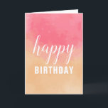 Cartão Pink Peach Watercolor Happy Birthday For Wife cute<br><div class="desc">Cute Birthday greeting card for wife with pink and peach abstract watercolor painting</div>