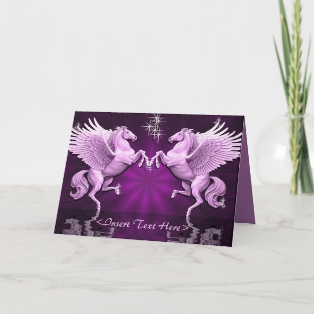 Cartão Pink Pegasus Reflections Greeting Card (Frente)