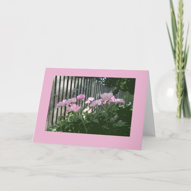 Cartão Pink Peonies Greeting Card (Frente)
