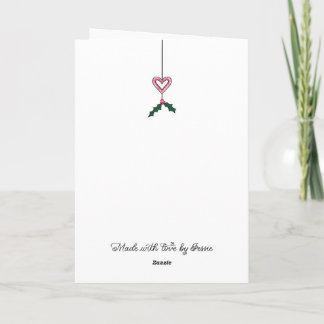 Cartão Pink Poinsettia Holiday Wreath