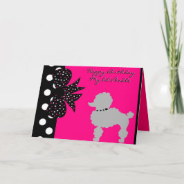 Cartão Pink Poodle Birthday