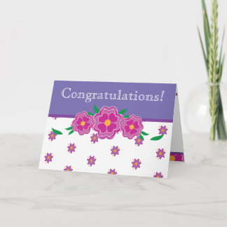 Cartão Pink & Purple Congratulations Graduate Card