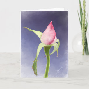 Cartão Pink Rose Bud