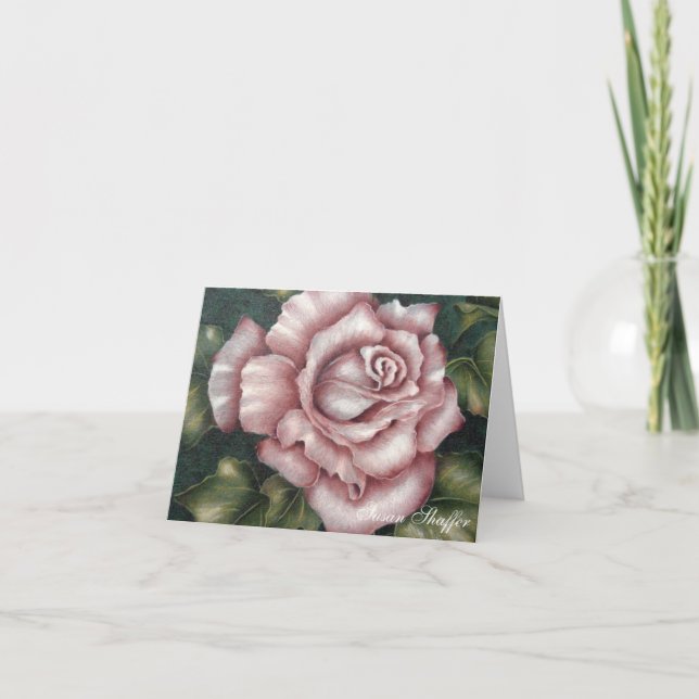 Cartão Pink Rose Note Card (Frente)