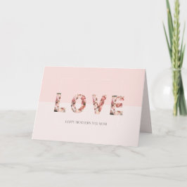 Cartão Pink Roses 'LOVE' Mother's Day Greeting Card