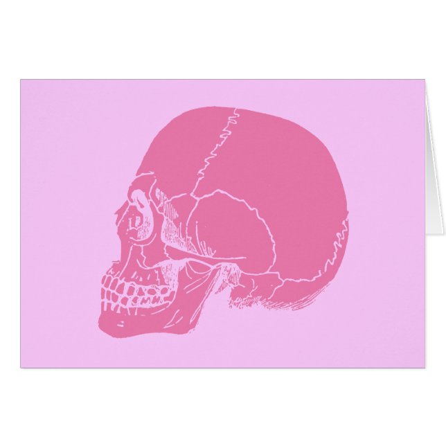 Cartão Pink Skull in Profile (Frente Horizontal)