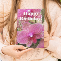 Pink Speckled Moth Orchids Floral Birthday