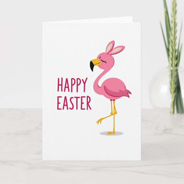 Cartão Pink Spring Bird Easter Card (Frente)