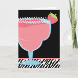 Cartão Pink Strawberry Margarita Drink<br><div class="desc">Art © JW ILLUSTRATIONS</div>