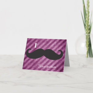 Cartão Pink Stripes, I mustache you a question Note Cards