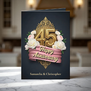 Cartão Pink Suave e Peões de Marfim 45.º Aniversário de C