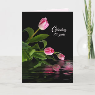 Cartão Pink Tulips 75th Anniversary Card