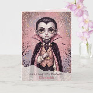Cartão Pink Vampiro Halloween Fofo Gothic Pinkoween