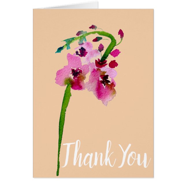 Cartão Pink Verbascum floral  flower thank you (Frente)