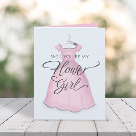 Cartão Pink Você será a minha Menina das Flores Proposta 