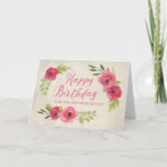 Cartão Pink Watercolor Roses Granddaughter Birthday Card<br><div class="desc">Pretty and thoughtful greeting card for granddaughter's birthday with vintage pink watercolor roses and hand lettered style text.</div>
