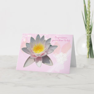 Cartão Pink Waterlily Mom-To-Be Congratulations