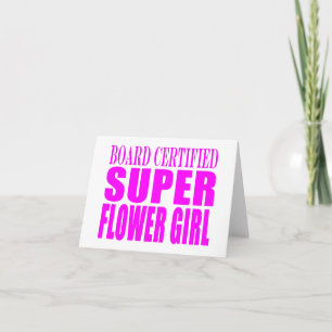 Cartão Pink Wedding Favors & Thanks : Super Flower Girl