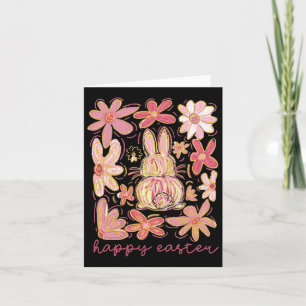 Cartão Pino Floral de Páscoa Coquette Bunny Boho felz pas