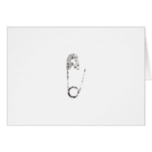 Cartão pinos de segurança prateados