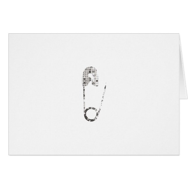 Cartão pinos de segurança prateados (Frente Horizontal)