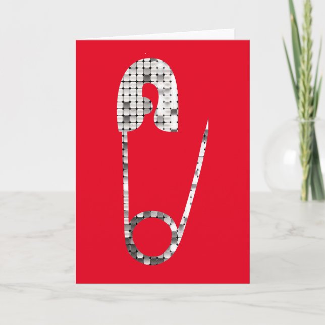 Cartão pinos de segurança prateados (Frente)