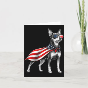 Cartão Pinscher Miniatura Bandeira Americana 4 De Julho