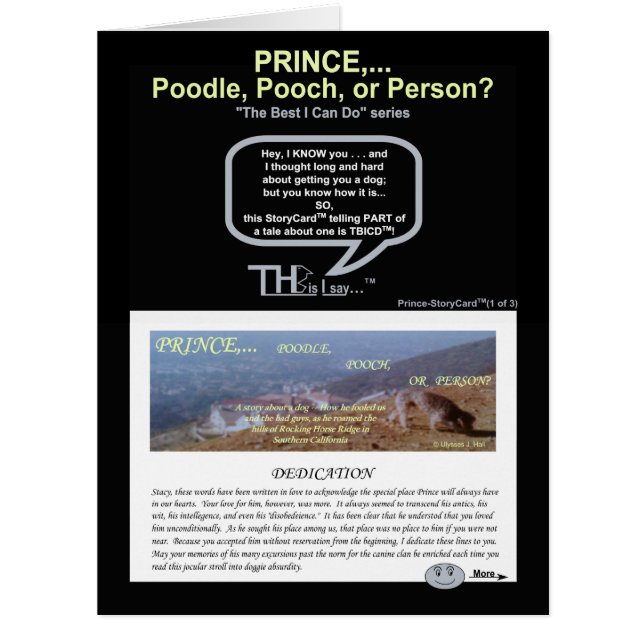Cartão Pinta. 1 príncipe… Caniche, cão, ou pessoa (1of3) (Frente)