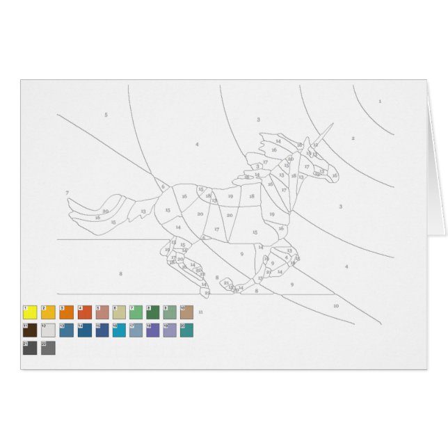 Cartão Pinta por Números Cartão: Cavalo (Frente Horizontal)