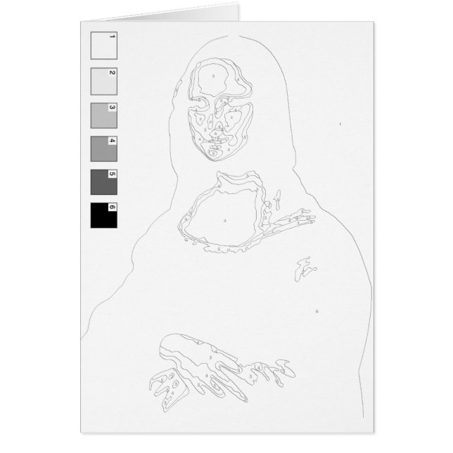 Cartão Pinta por Números: Mona Lisa (Frente)