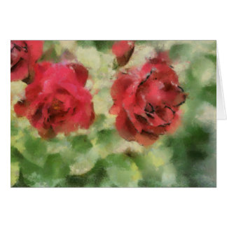 Cartão pintado dos rosas