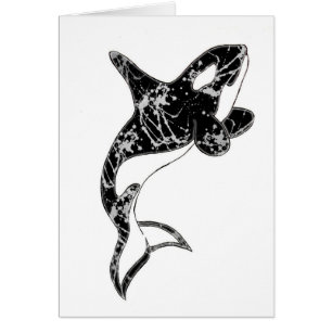 Cartão Pinte a arte da orca do Splatter