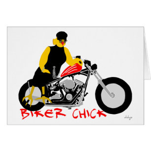 Cartão PINTINHO BIKER sentado em sua moto