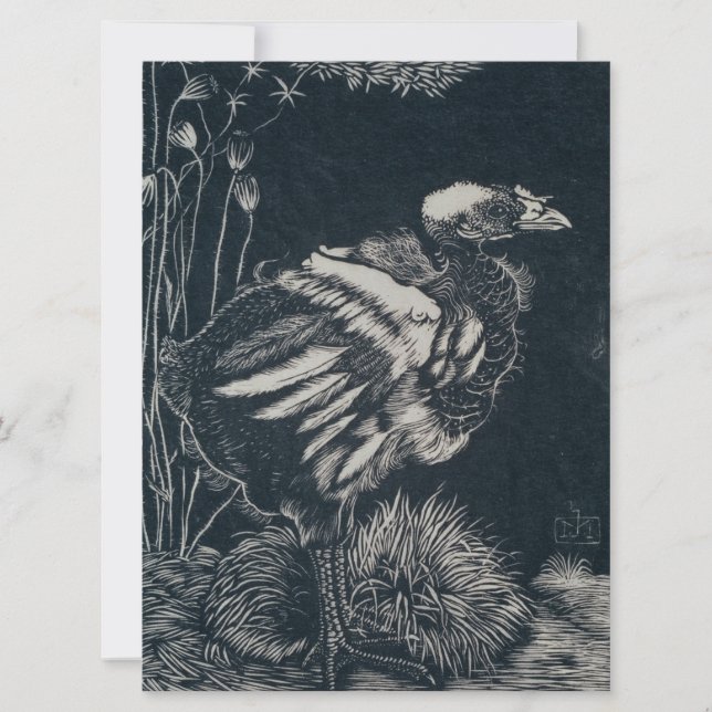 Cartão Pintinho de pássaro emergindo de seu ninho (por Ja (Frente)