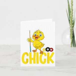 Cartão Pintinho Engraçado, 8 Ball Women Bonito Billiards 